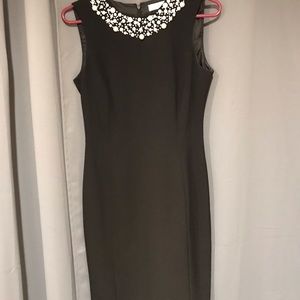 Calvin Klein dress.  Size 4.  Black dress, pearls.